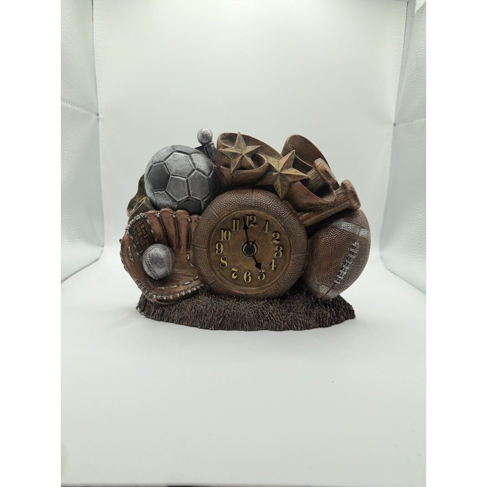 FIGI Classic Sports Tabletop Clock Basketball Football Baseball Soccer - WORKS